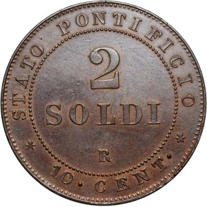 Vatican, Papal States, Pius IX, 2 Soldi 1866, Rome