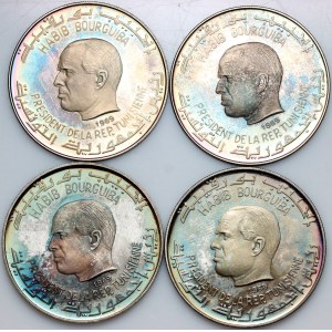 Tunisie, série de pièces de 1 dinar de 1969 (4 pièces)