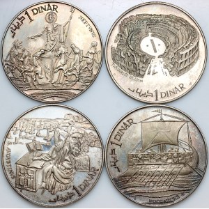 Tunisie, série de pièces de 1 dinar de 1969 (4 pièces)