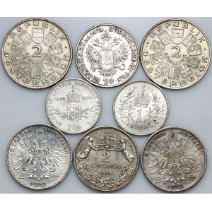 Austria, Hungary, set of silver coins from 1831-1929, (8 pieces)