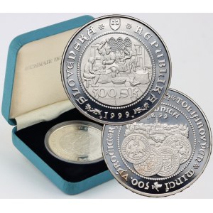 Slovakia, 500 Korun 1999, 500th anniversary of minting the first thaler coins in Kremnica