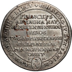 Germany, Saxony, John George IV, 2/3 Thaler 1694 IK, Dresden, posthumous