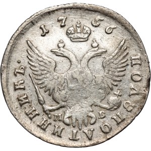 Russia, Elizabeth I, Polupoltinnik 1756 ММД МБ, Moscow