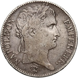 France, Napoleon I, 5 Francs 1815 W, Lille, Hundred Days, rare