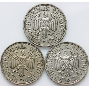 Germany, set of coins 2 Mark 1951, (3 pieces)