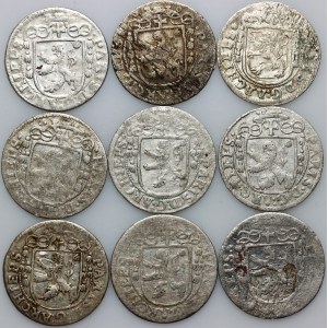 Austria, Salzburg, Paris von Lodron 1619-1653, set of 2 Kreuzer coins, (9 pieces)