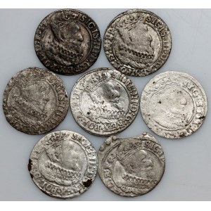 Sigismund III Vasa, set of groszy from 1625–1627, Vilnius, (7 pieces)