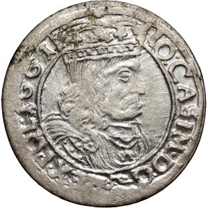 Jan II. Kazimierz, šesťka z roku 1661 GBA, Ľvov, 2x dátum, vzácna