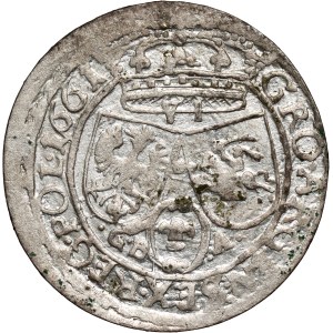 Jan II. Kazimierz, šesťka z roku 1661 GBA, Ľvov, 2x dátum, vzácna