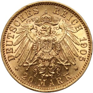 Germany, Saxony, Frederick Augustus III, 20 marks 1905 E, Muldenhütten