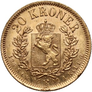 Norway, Oscar II, 20 kroner 1902