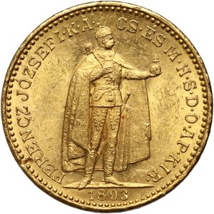 Hungary, Franz Joseph I, 20 crowns 1893 KB, Kremnica