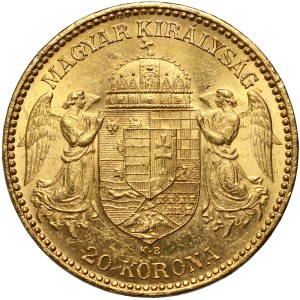 Hungary, Franz Joseph I, 20 crowns 1893 KB, Kremnica