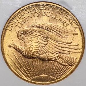 United States of America, 20 dollars 1908, Philadelphia, Saint Gaudens, no motto