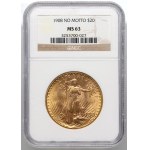 États-Unis d'Amérique, 20 dollars 1908, Philadelphie, Saint-Gaudens, sans devise
