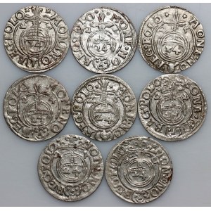 Sigismund III Vasa, set of one-and-a-half-talar coins from 1620–1627 (8 pieces)