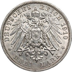 Germany, Lubeck, 3 Mark 1910 A, Berlin