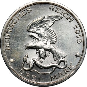 Germany, Prussia, Wilhelm II, 3 Mark 1913 A, Berlin, 100th Anniversary of the victory at the Battle of Leipzig