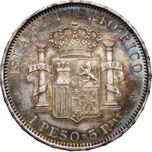 Portoriko, Alfons XIII., peso 1895 PGV, Madrid