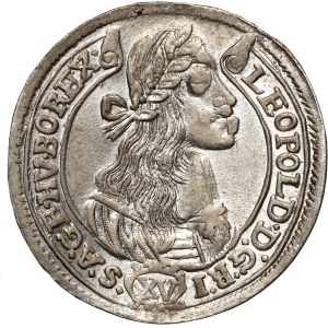 Ungarn, Leopold I., 15 Kreuzer 1675 KB, Kremnica