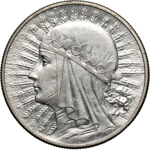 Second Polish Republic, 10 zlotych, 1932, London, Woman's Head