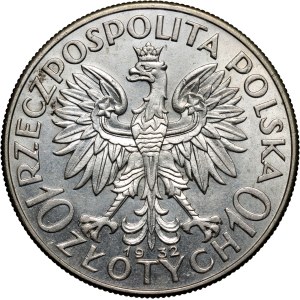 Second Polish Republic, 10 zlotych, 1932, London, Woman's Head