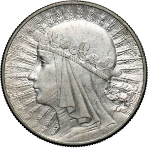 Second Polish Republic, 10 zlotych, 1932, Warsaw, Woman's Head