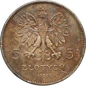 Second Polish Republic, 5 zlotych, 1928, Brussels, Nike