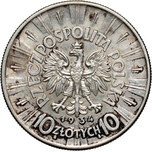 Second Polish Republic, 10 zlotych, 1934, Warsaw, Józef Piłsudski