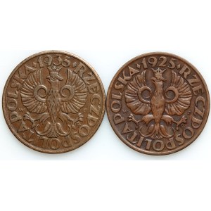 Second Polish Republic, set of 5 groszy coins from 1925–1935 (2 pieces)