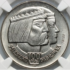 People's Republic of Poland, 100 zlotych, 1960, Mieszko and Dąbrówka, TRIAL, nickel