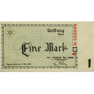 Łódź Ghetto, stamped May 15, 1940, Series A, six digits
