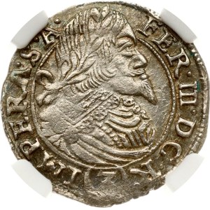 Österreich Böhmen/Schlesien 3 Kreuzer 1643 Prag NGC MS 62 TOP POP