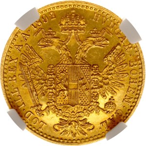 Rakouský dukát 1892 NGC MS 62