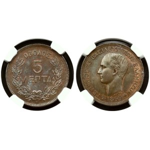 Greece 5 Lepta 1869 BB NGC MS 63 BN