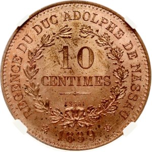 Luxembourg 10 Centimes 1889 Essai NGC MS 64 RB