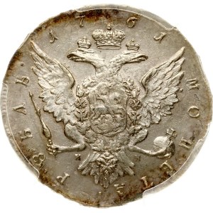Rubel rosyjski 1761 СПБ-НК Portret Timothy'ego Ivanova (R) PCGS AU 53