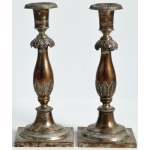 PAIR OF SINGLE FLAMES candlesticks, Poland, Warsaw, Karol Filip Malcz, ca. 1845