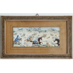 MINIATURE, HORSE HUNTING, Persia, 20th century.