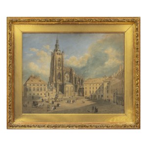 EDUARD GURK (AUSTRIA / AUSTRIAN 1801 - 1841) - St. Vitus Cathedral before Completion