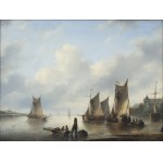 GERARDUS HENDRIKS (NETHERLANDS / DUTCH 1804 - 1859) - Fishermen off the Dutch Coast