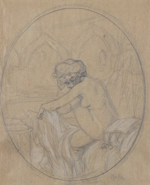 ALFONS MUCHA (CZECH / BOHEMIAN / FRENCH 1860 - 1939) - After the Bath in a Harem