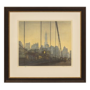TAVÍK FRANTIŠEK ŠIMON (CZECH / BOHEMIAN 1877 - 1942) - New York - Brooklyn Bridge
