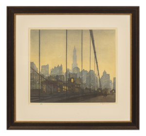 TAVÍK FRANTIŠEK ŠIMON (CZECH / BOHEMIAN 1877 - 1942) - New York - Brooklyn Bridge
