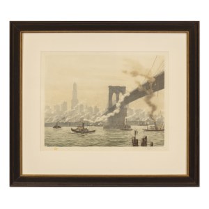 TAVÍK FRANTIŠEK ŠIMON (Tscheche / Böhme 1877 - 1942) - New York - Unter der Brooklyn Bridge