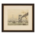TAVÍK FRANTIŠEK ŠIMON (CZECH / BOHEMIAN 1877 - 1942) - New York - Beneath Brooklyn Bridge
