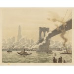 TAVÍK FRANTIŠEK ŠIMON (Tscheche / Böhme 1877 - 1942) - New York - Unter der Brooklyn Bridge