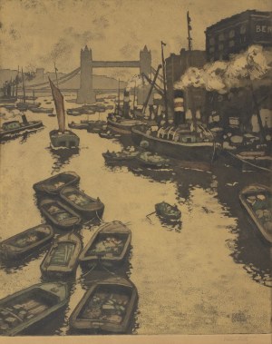 VIKTOR STRETTI (CZECH / BOHEMIAN 1878 - 1957) - London with Tower Bridge
