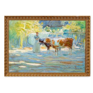 STANISLAV LOLEK (TSCHECHISCH / BOHEMISCH 1873 - 1936) - Studie über Kühe