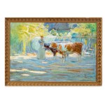STANISLAV LOLEK (CZECH / BOHEMIAN 1873 - 1936) - Study of Cows